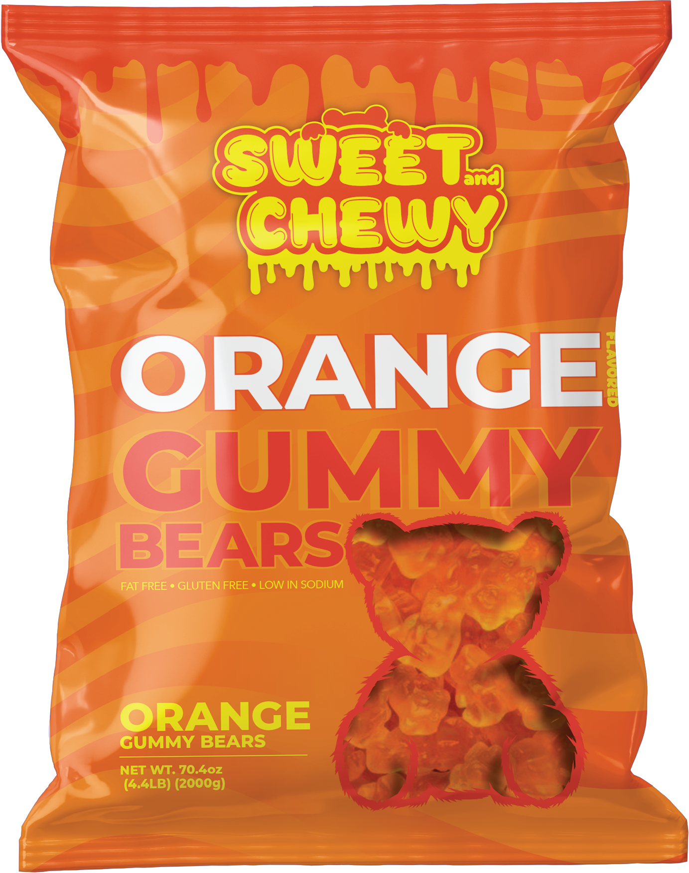 Sweet And Chewy Orange Bear - Orange